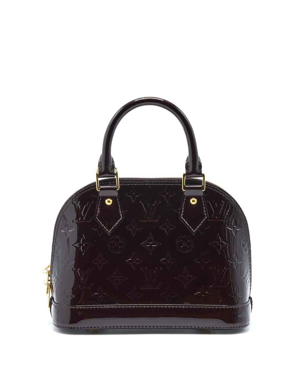 AAA Replica Louis Vuitton LV ALMA BB MONOGRAM VERNIS AMARANTE RED GHW (2022 VERSION)
