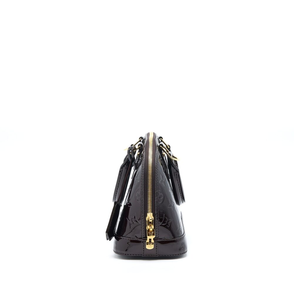 AAA Replica Louis Vuitton LV ALMA BB MONOGRAM VERNIS AMARANTE RED GHW (2022 VERSION)