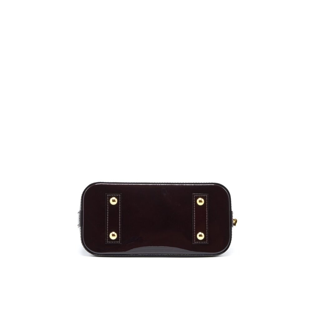 AAA Replica Louis Vuitton LV ALMA BB MONOGRAM VERNIS AMARANTE RED GHW (2022 VERSION)