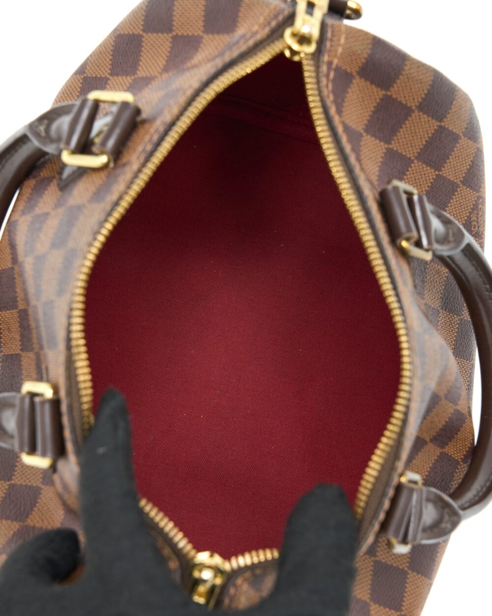 AAA Replica Louis Vuitton LV SPEEDY BANDOULIERE 25 DAMIER EBENE CANVAS GHW