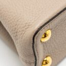 AAA Replica Louis Vuitton LV CAPUCINES BB TAURILLON LIGHT GREY GHW