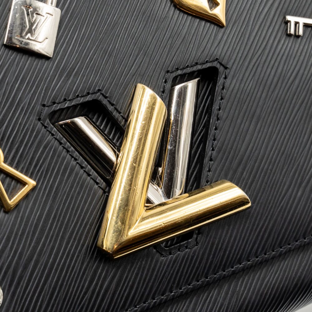 AAA Replica Louis Vuitton LV LOVE LOCK TWIST MM EPI BLACK MULTICOLOUR HARDWARE