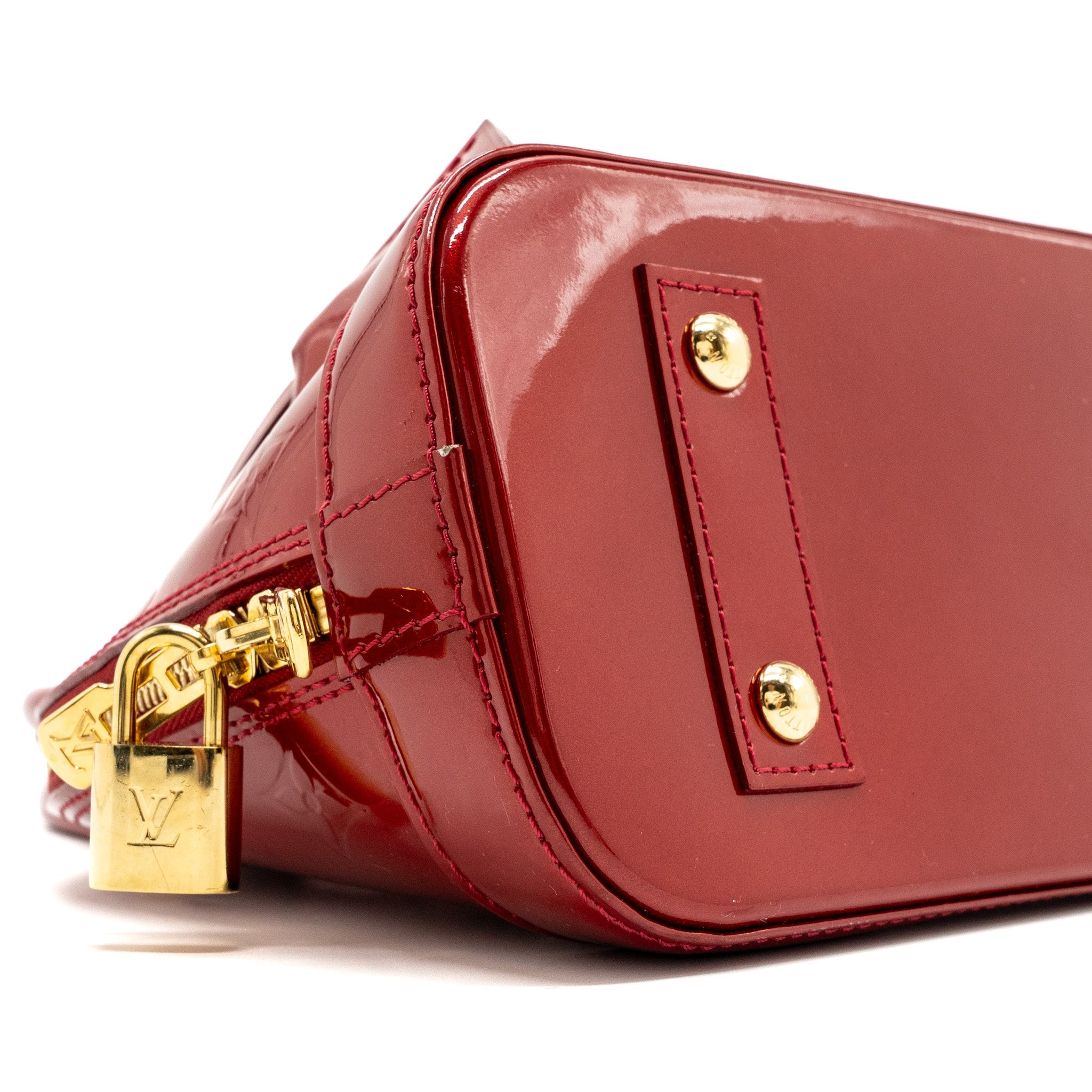 AAA Replica Louis Vuitton LV ALMA BB PATENT RED GHW