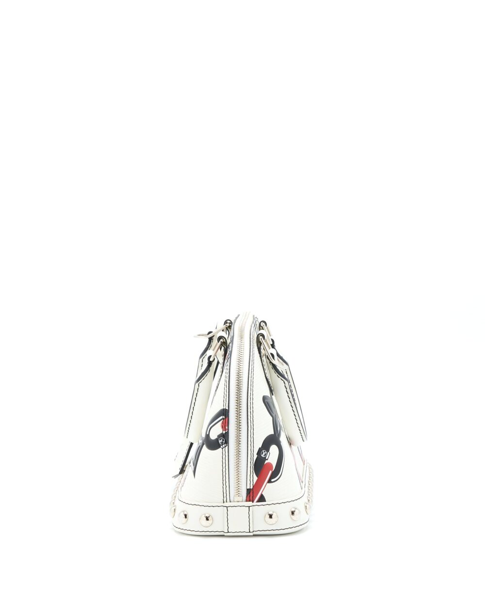 AAA Replica Louis Vuitton LV ALMA BB EN CUIR OCCASION EPI WHITE / BLACK WITH SHW