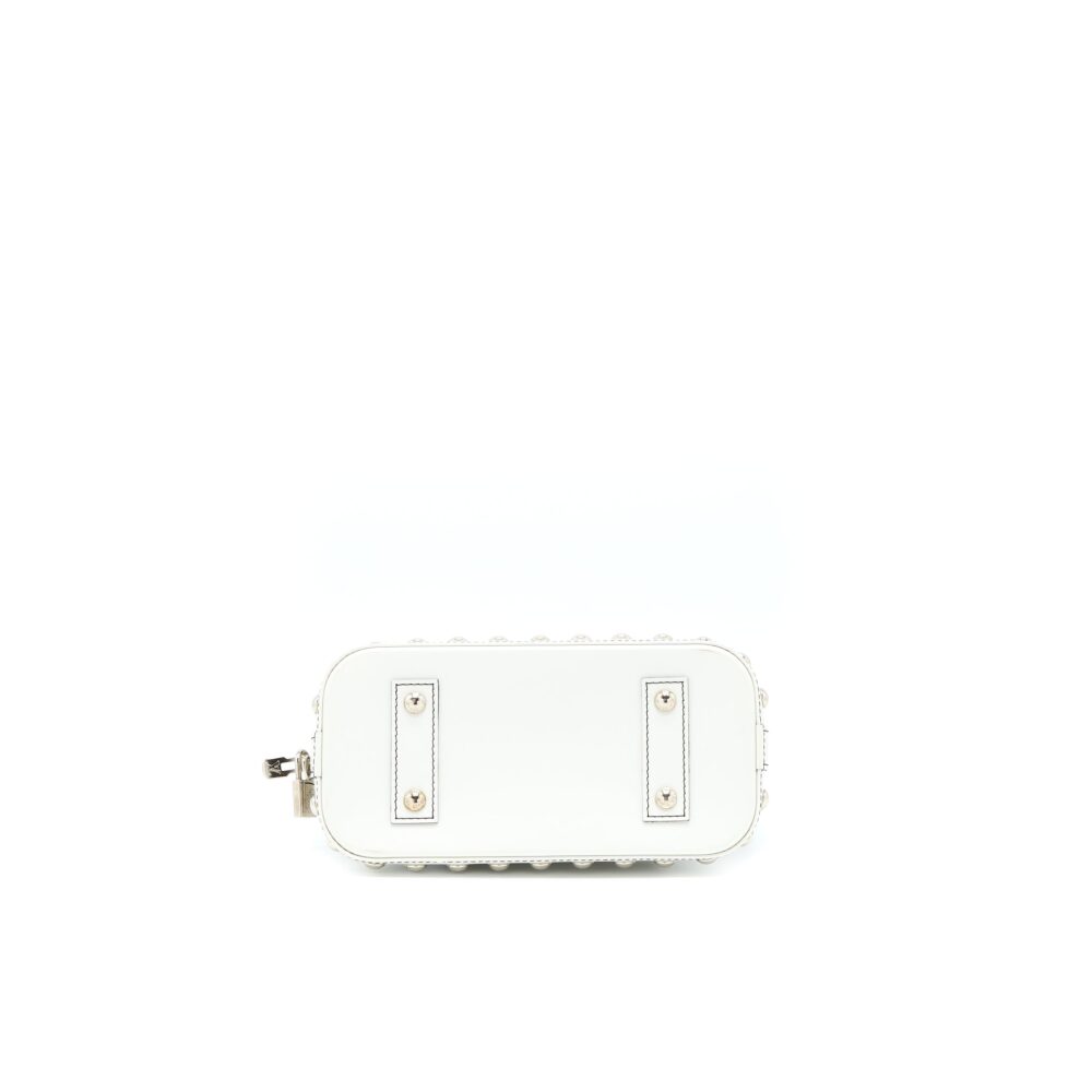 AAA Replica Louis Vuitton LV ALMA BB EN CUIR OCCASION EPI WHITE / BLACK WITH SHW