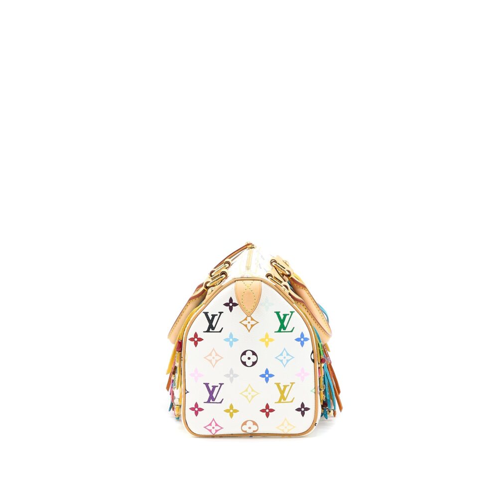 AAA Replica Louis Vuitton LV VINTAGE SPEEDY 25 LIMITED EDITION WHITE/MULTICOLOUR GHW