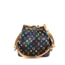 AAA Replica Louis Vuitton LV PETIT NOE BLACK MONOGRAM MULTICOLOUR GHW
