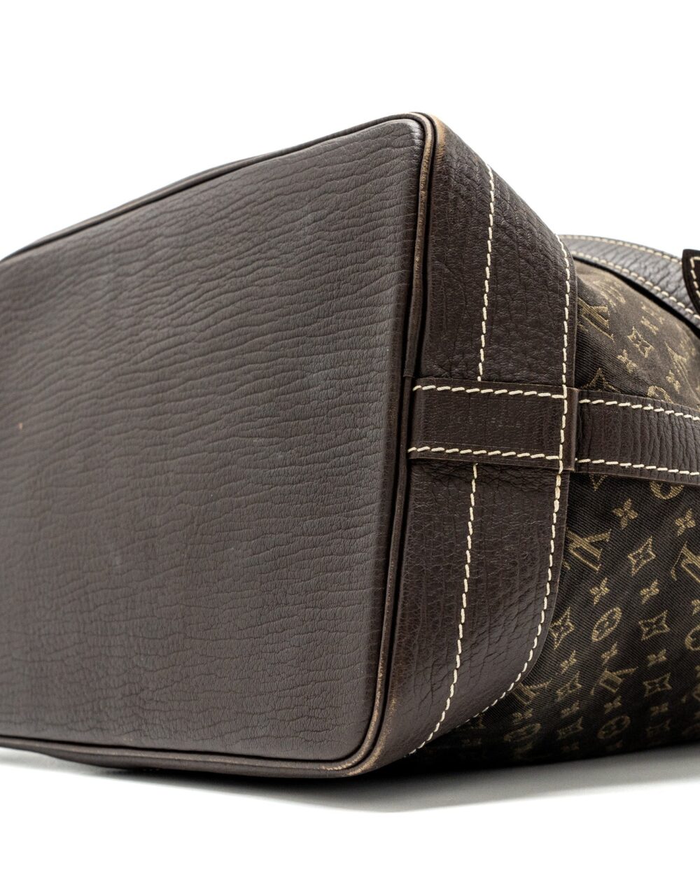 AAA Replica Louis Vuitton LV LIN NOE BAG FABRIC / LEATHER EBENE GHW