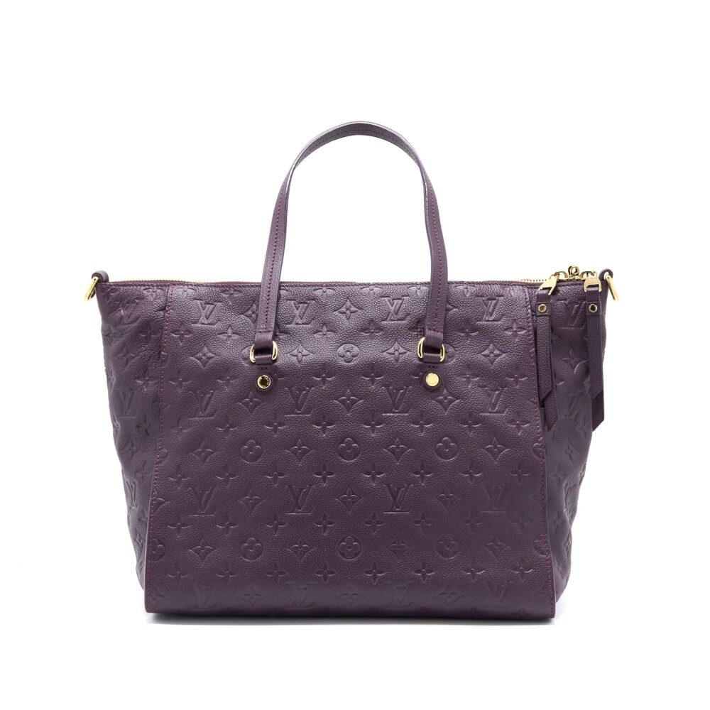 AAA Replica Louis Vuitton LV PETILLANCE TOTE BAG MONOGRAM EMPREINTE DARK PURPLE GHW