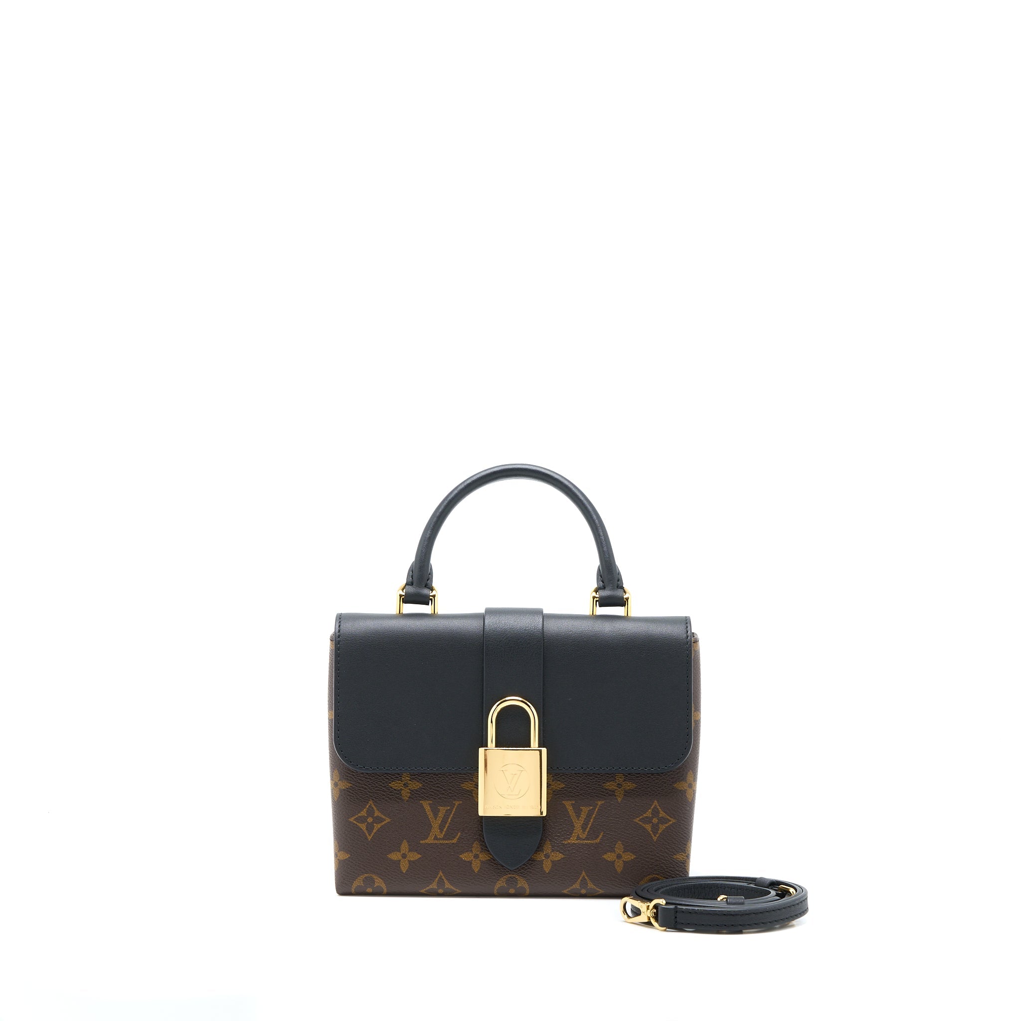 AAA Replica Louis Vuitton LV LOCKY BB MONOGRAM CANVAS/LEATHER BLACK GHW