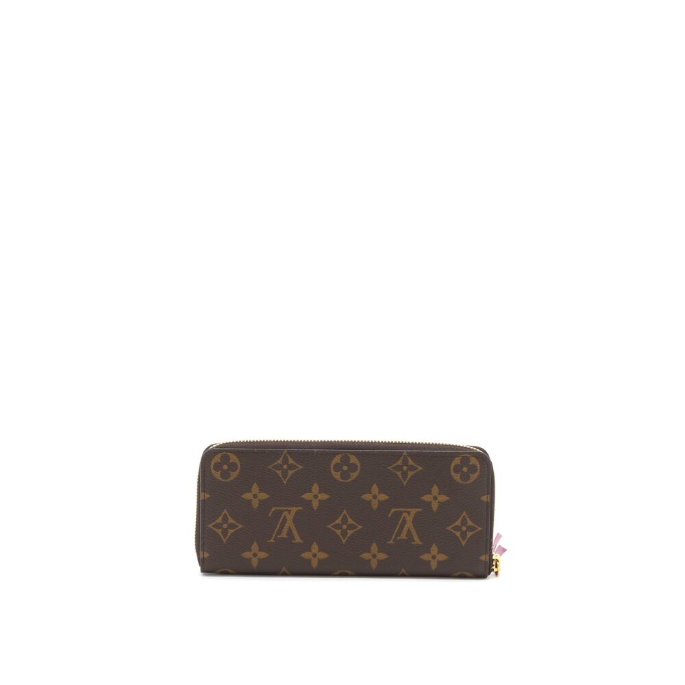 AAA Replica Louis Vuitton LV CLEMENCE LONG WALLET MONOGRAM CANVAS FUCHSIA GHW