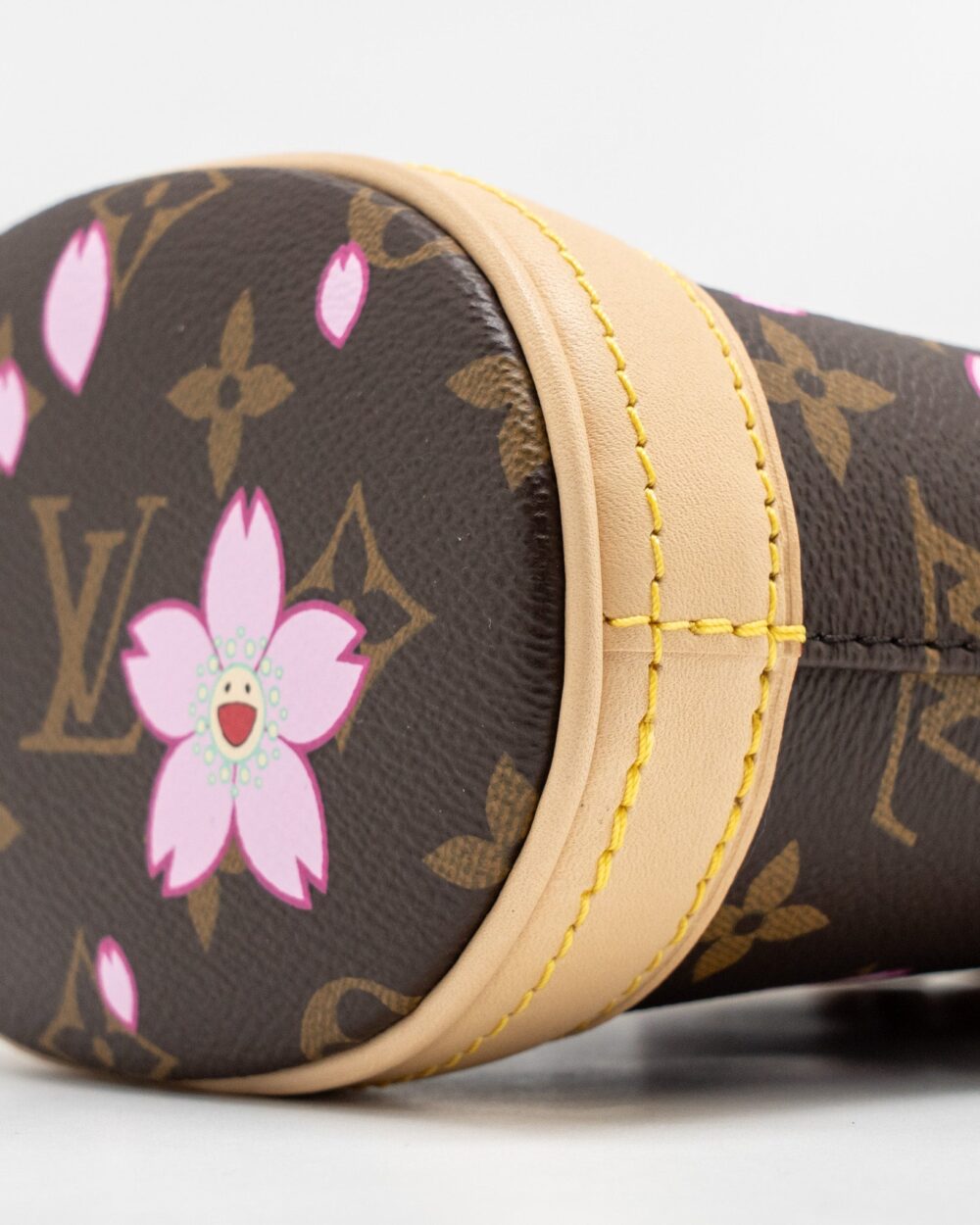 AAA Replica Louis Vuitton LV HARUKI MURAKAMI NANO BUCKET MONOGRAM CANVAS SAKURA BROWN GHW
