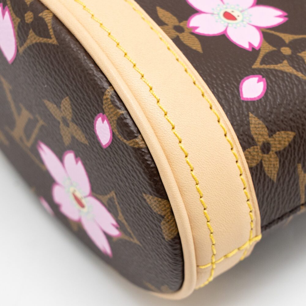 AAA Replica Louis Vuitton LV HARUKI MURAKAMI NANO BUCKET MONOGRAM CANVAS SAKURA BROWN GHW