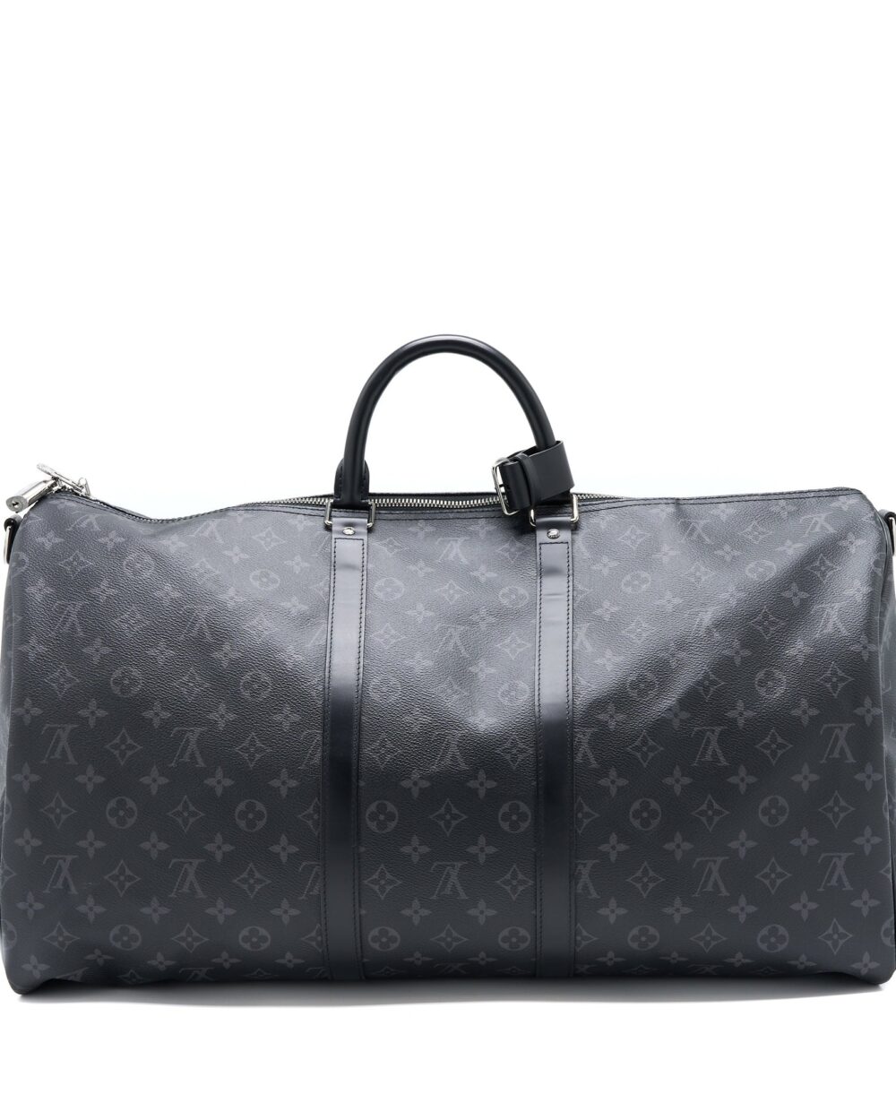 AAA Replica Louis Vuitton LV KEEPALL 55 WITH SHOULDER STRAP MONOGRAM ECLIPSE CANVAS SHW