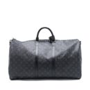 AAA Replica Louis Vuitton LV KEEPALL 55 WITH SHOULDER STRAP MONOGRAM ECLIPSE CANVAS SHW