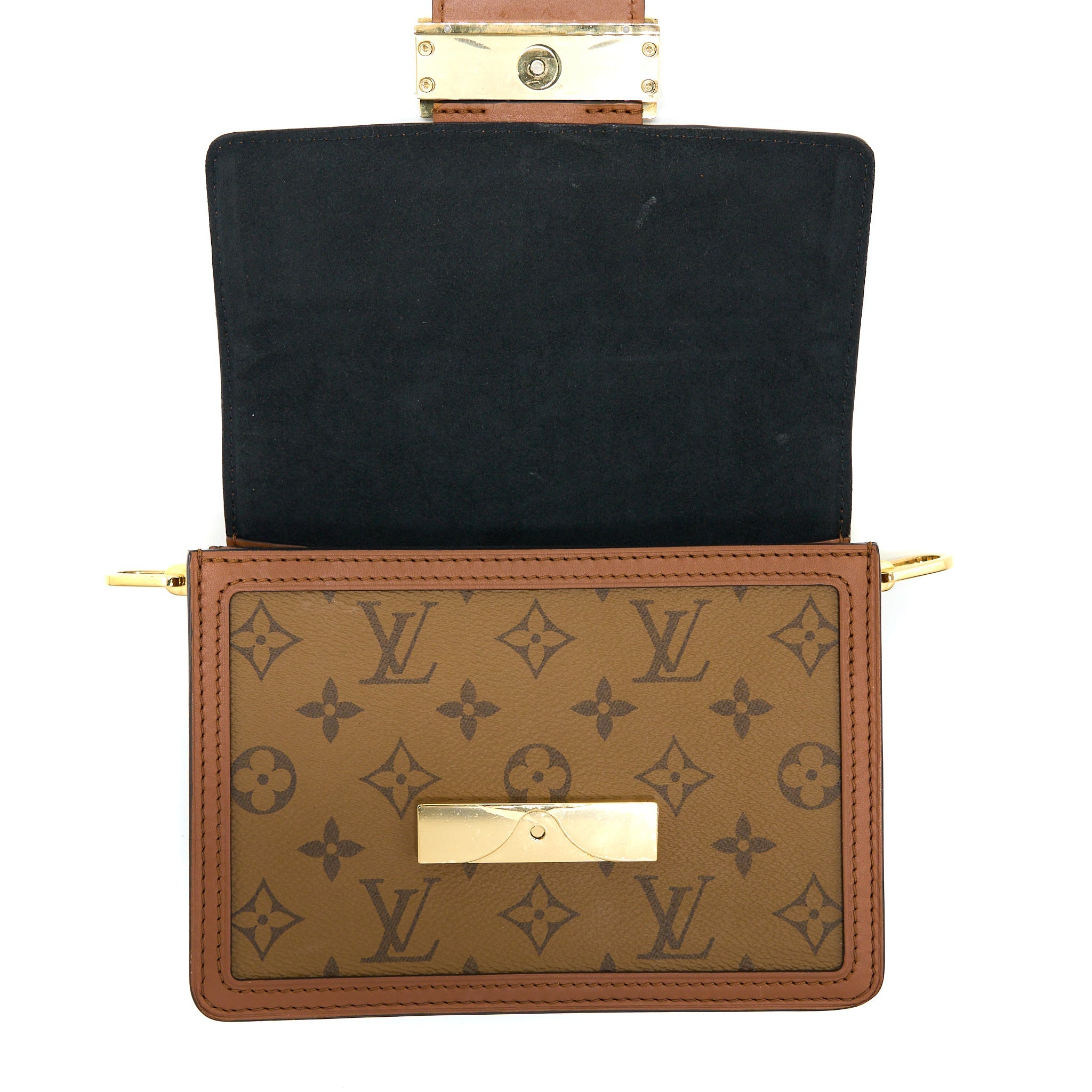 AAA Replica Louis Vuitton LV MINI DAUPHINE MONOGRAM REVERSE CANVAS GHW