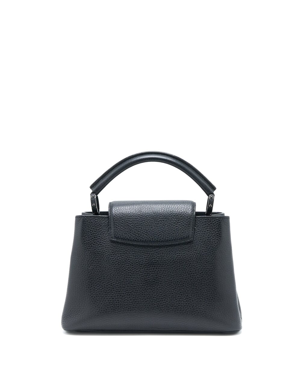 AAA Replica Louis Vuitton LV CAPUCINES BB TAURILLON SO BLACK WITH BLACK HARDWARE