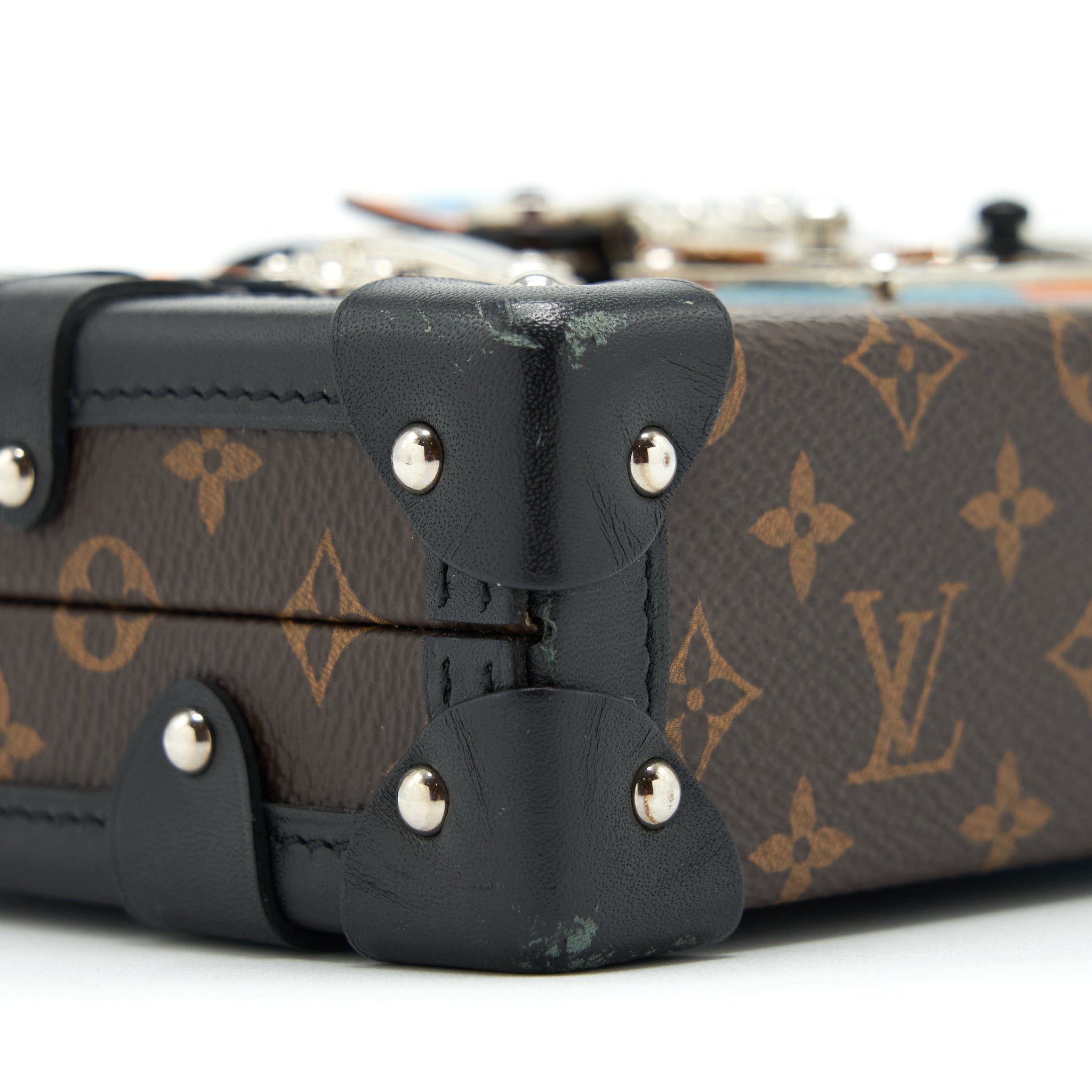 AAA Replica Louis Vuitton LV PETIT MALLE LIMITED EDITION MONOGRAM CANVAS / BLACK / BLUE / YELLOW