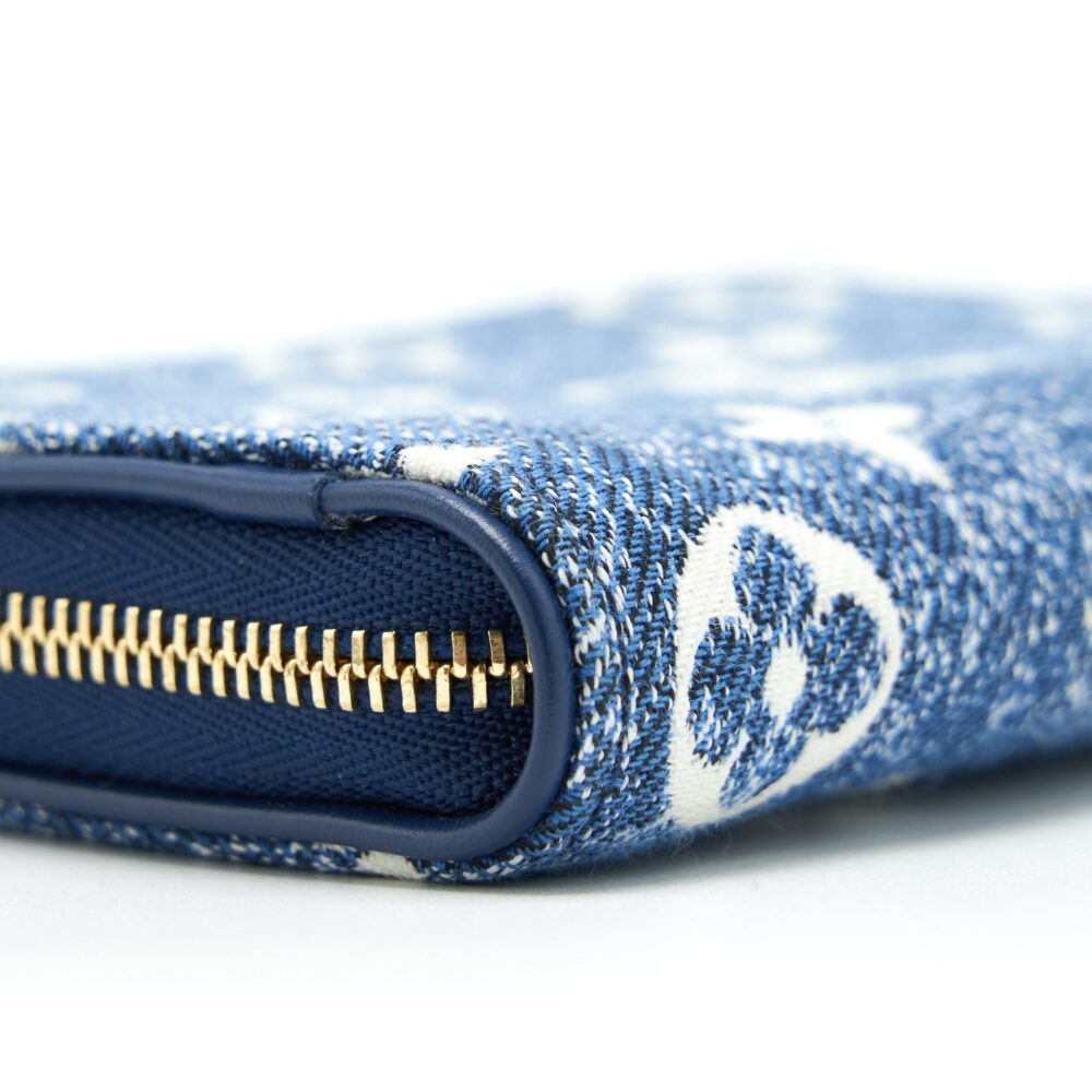 AAA Replica Louis Vuitton LV ZIPPY COIN PURSE MONOGRAM JACQUARD DENIM BLUE GHW