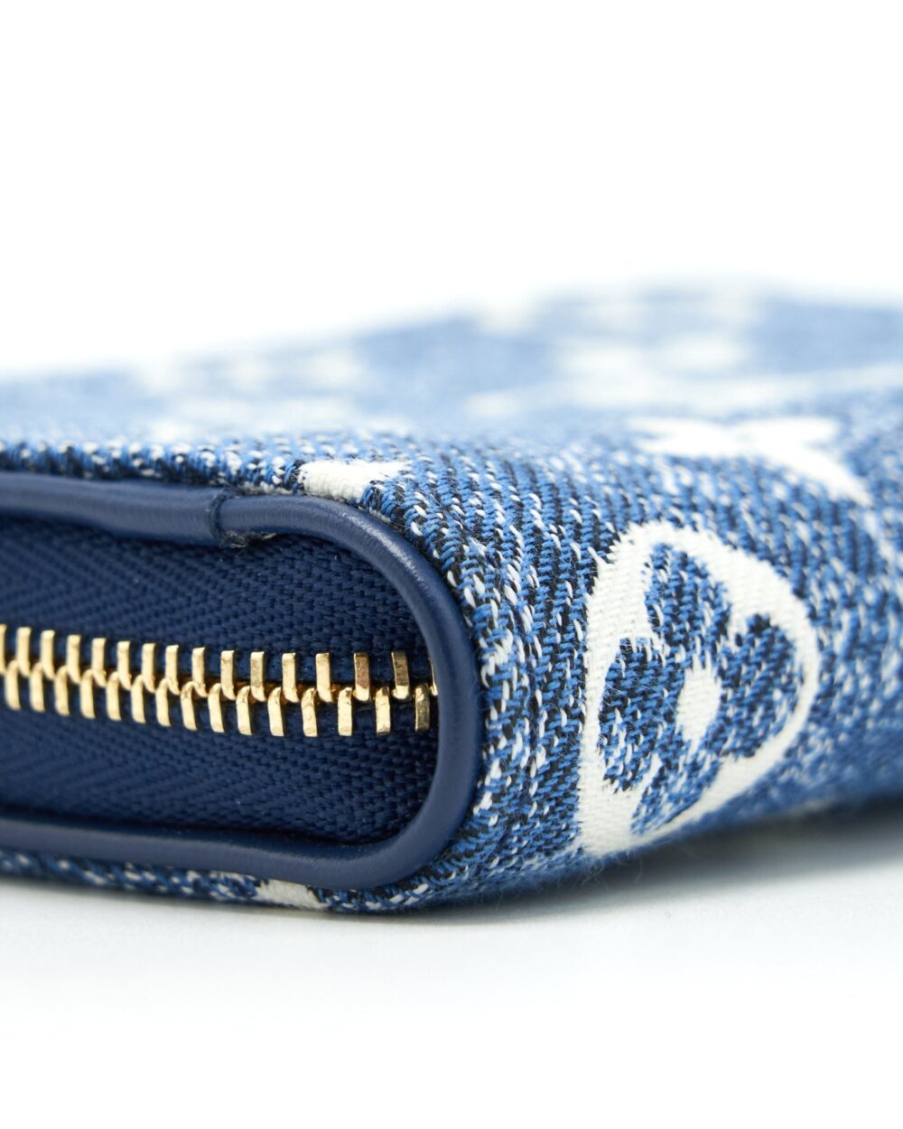 AAA Replica Louis Vuitton LV ZIPPY COIN PURSE MONOGRAM JACQUARD DENIM BLUE GHW