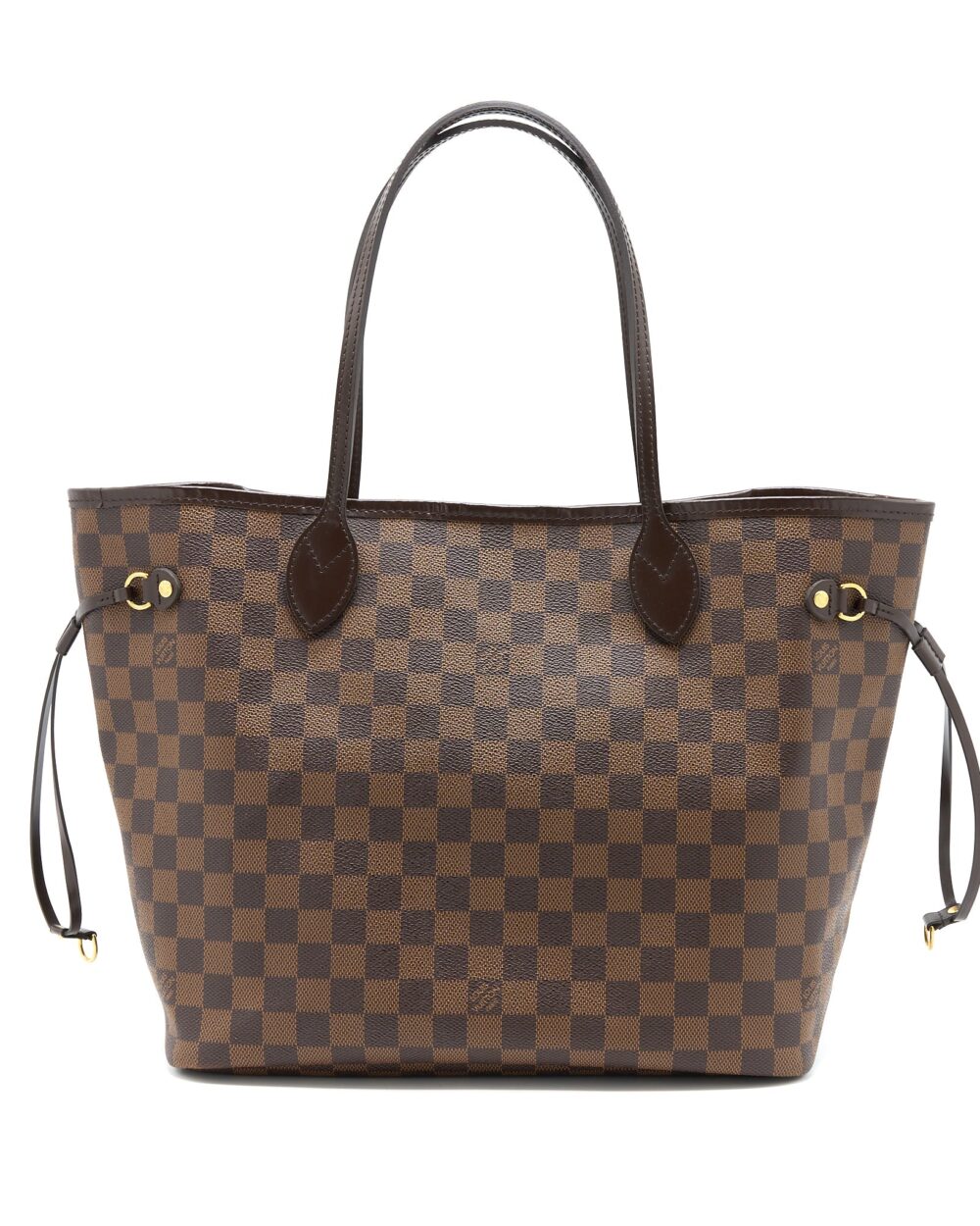 AAA Replica Louis Vuitton LV NEVERFULL MM DAMIER EBENE/PINK GHW