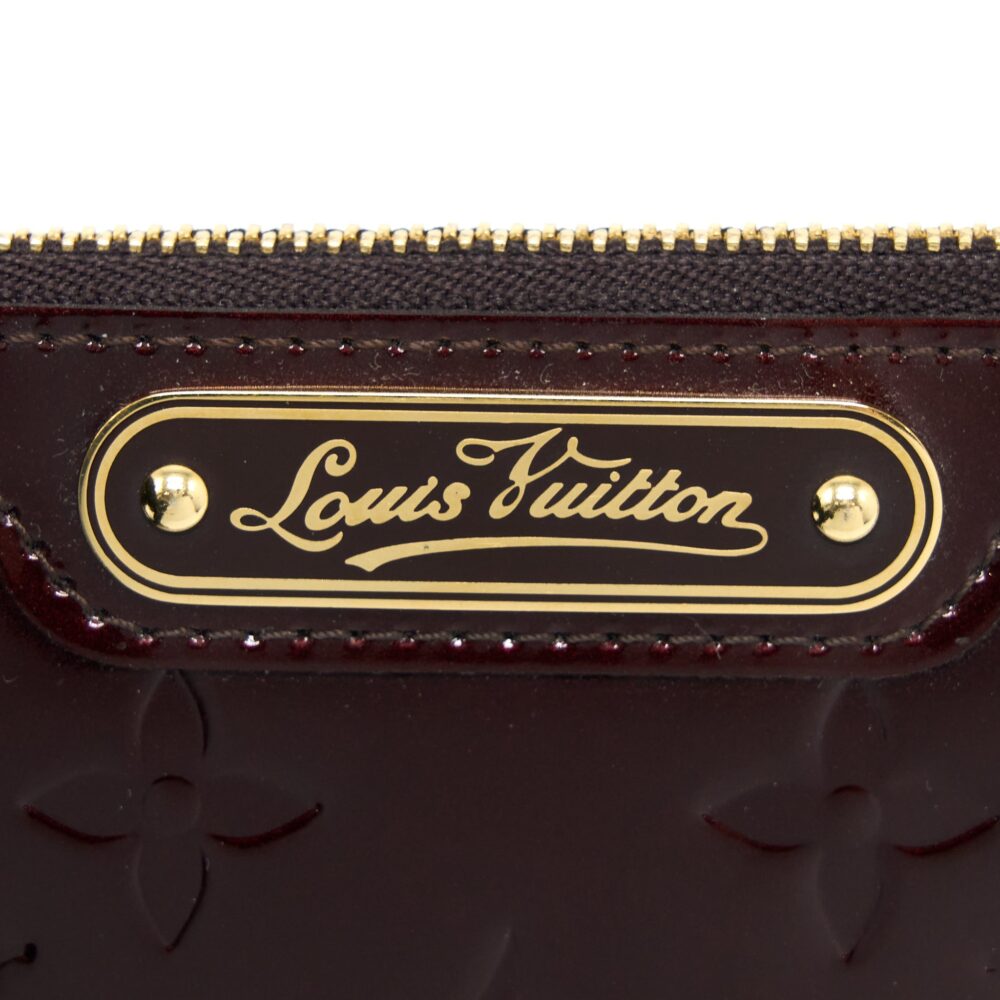 AAA Replica Louis Vuitton LV ZIPPY POUCH WITH KEY CHAIN PATENT DARK RED GHW