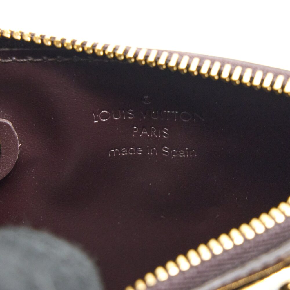 AAA Replica Louis Vuitton LV ZIPPY POUCH WITH KEY CHAIN PATENT DARK RED GHW