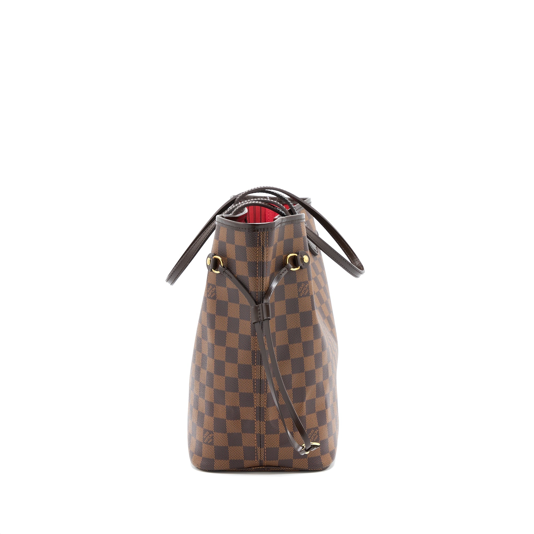 AAA Replica Louis Vuitton LV NEVERFULL MM DAMIER EBENE GHW WITH INITIAL S.S