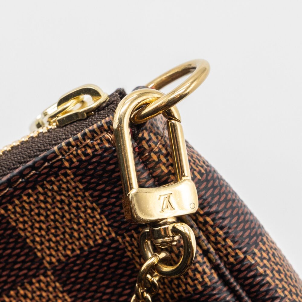 AAA Replica Louis Vuitton LV MINI POCHETTE DAMIER EBENE GHW