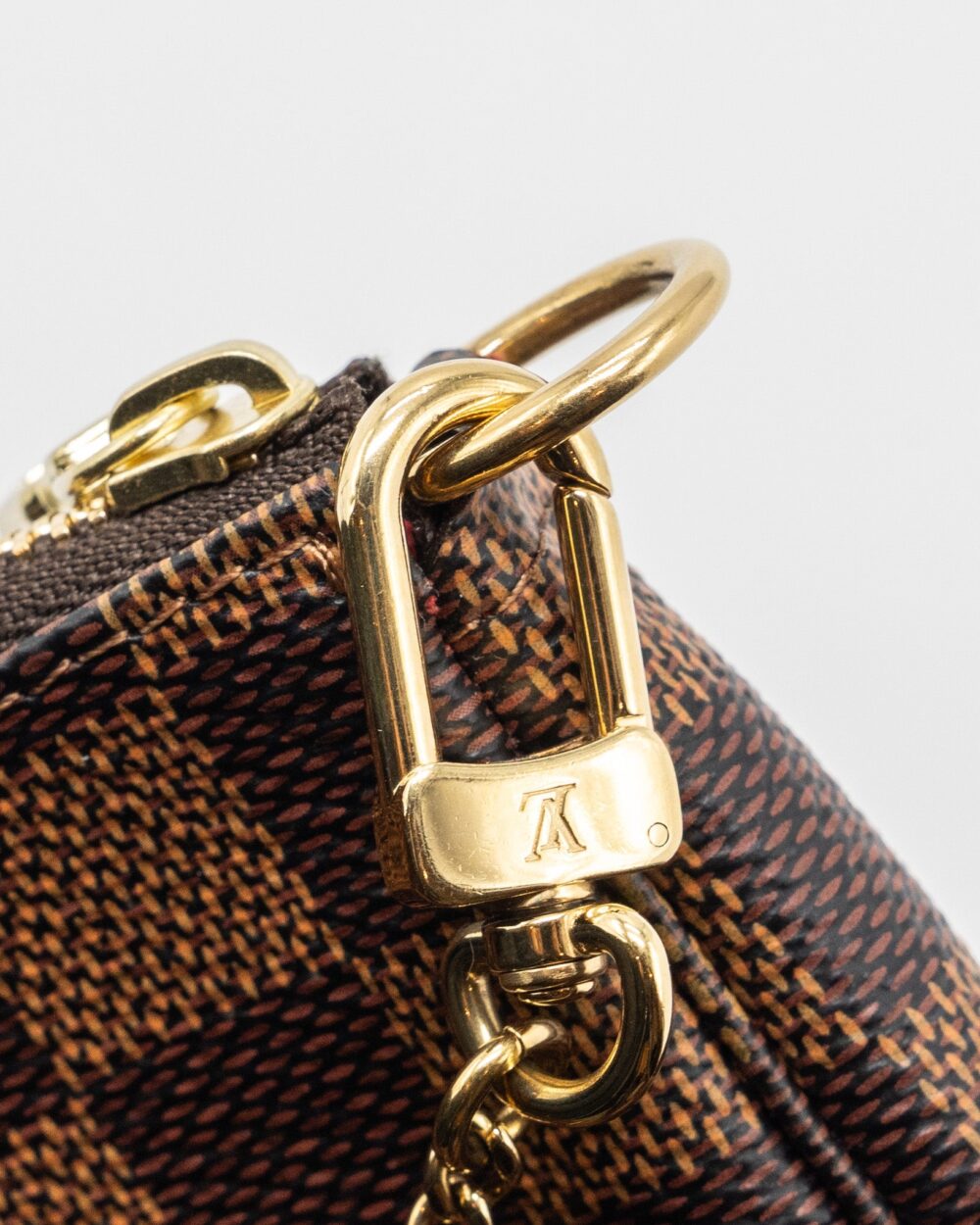 AAA Replica Louis Vuitton LV MINI POCHETTE DAMIER EBENE GHW