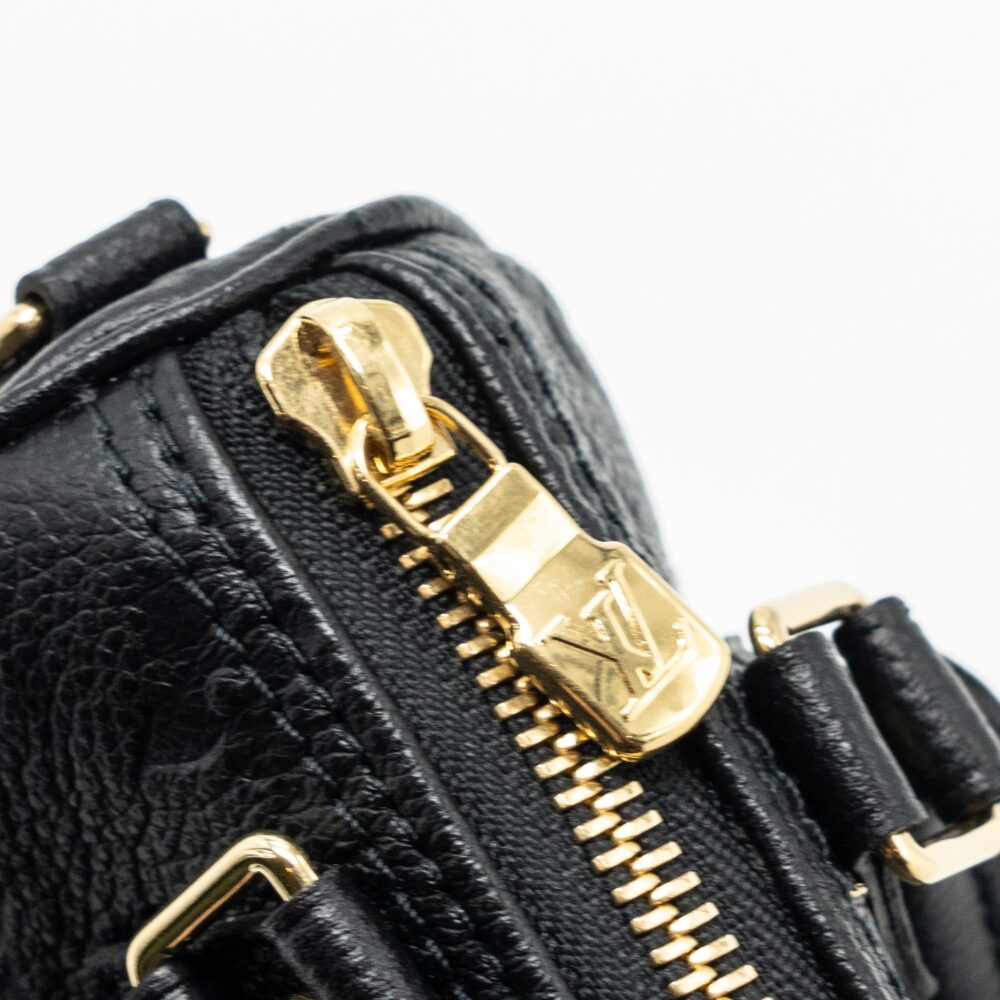 AAA Replica Louis Vuitton LV NANO SPEEDY MONOGRAM EMPREINTE BLACK GHW(NEW VERSION)