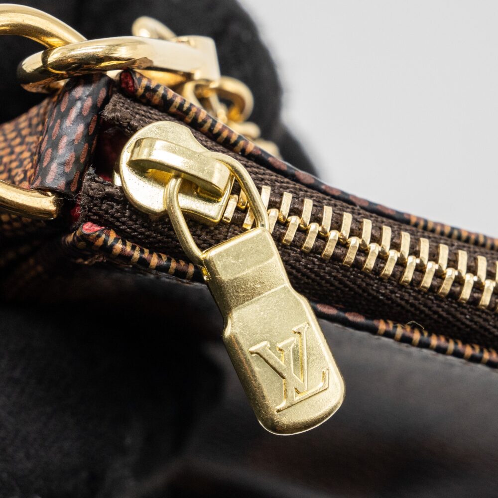 AAA Replica Louis Vuitton LV MINI POCHETTE DAMIER EBENE GHW