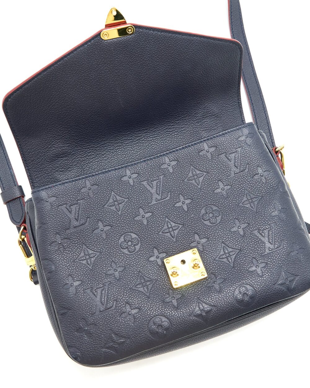 AAA Replica Louis Vuitton LV POCHETTE METIS MONOGRAM EMPREINTE LEATHER MARINE ROUGE