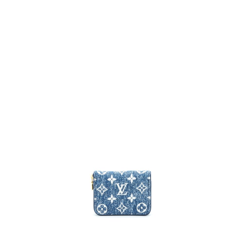 AAA Replica Louis Vuitton LV ZIPPY COIN PURSE MONOGRAM JACQUARD DENIM BLUE GHW