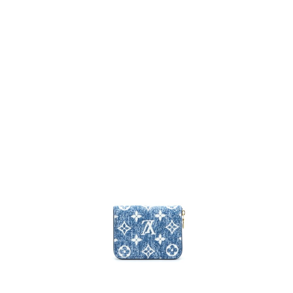 AAA Replica Louis Vuitton LV ZIPPY COIN PURSE MONOGRAM JACQUARD DENIM BLUE GHW