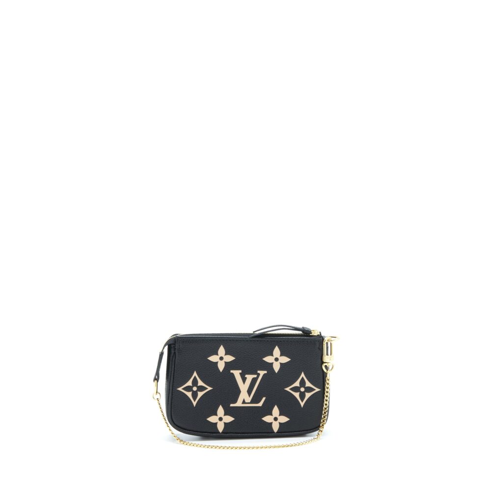 AAA Replica Louis Vuitton LV MINI POCHETTE ACCESSORIES BICOLOUR MONOGRAM ‘EM-REINTEGRATION BLACK SHW