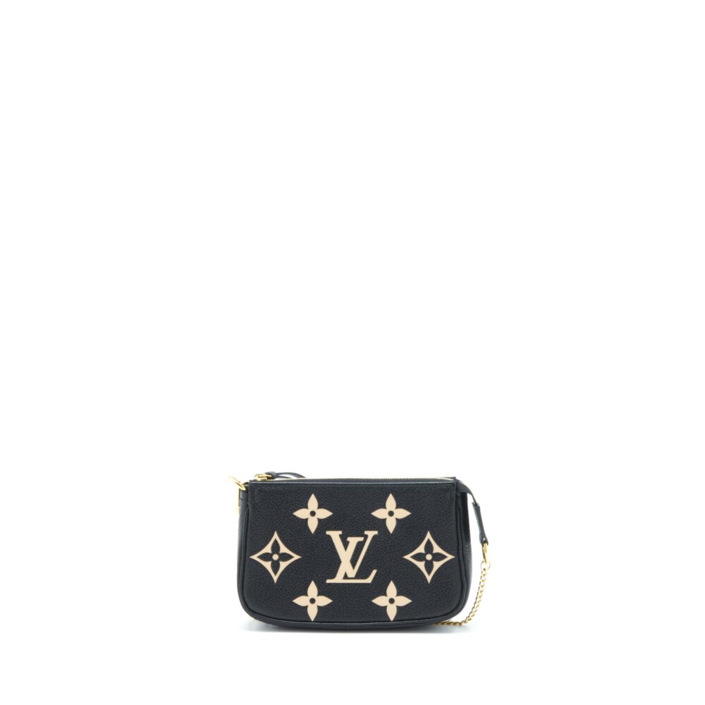 AAA Replica Louis Vuitton LV MINI POCHETTE ACCESSORIES BICOLOUR MONOGRAM ‘EM-REINTEGRATION BLACK SHW
