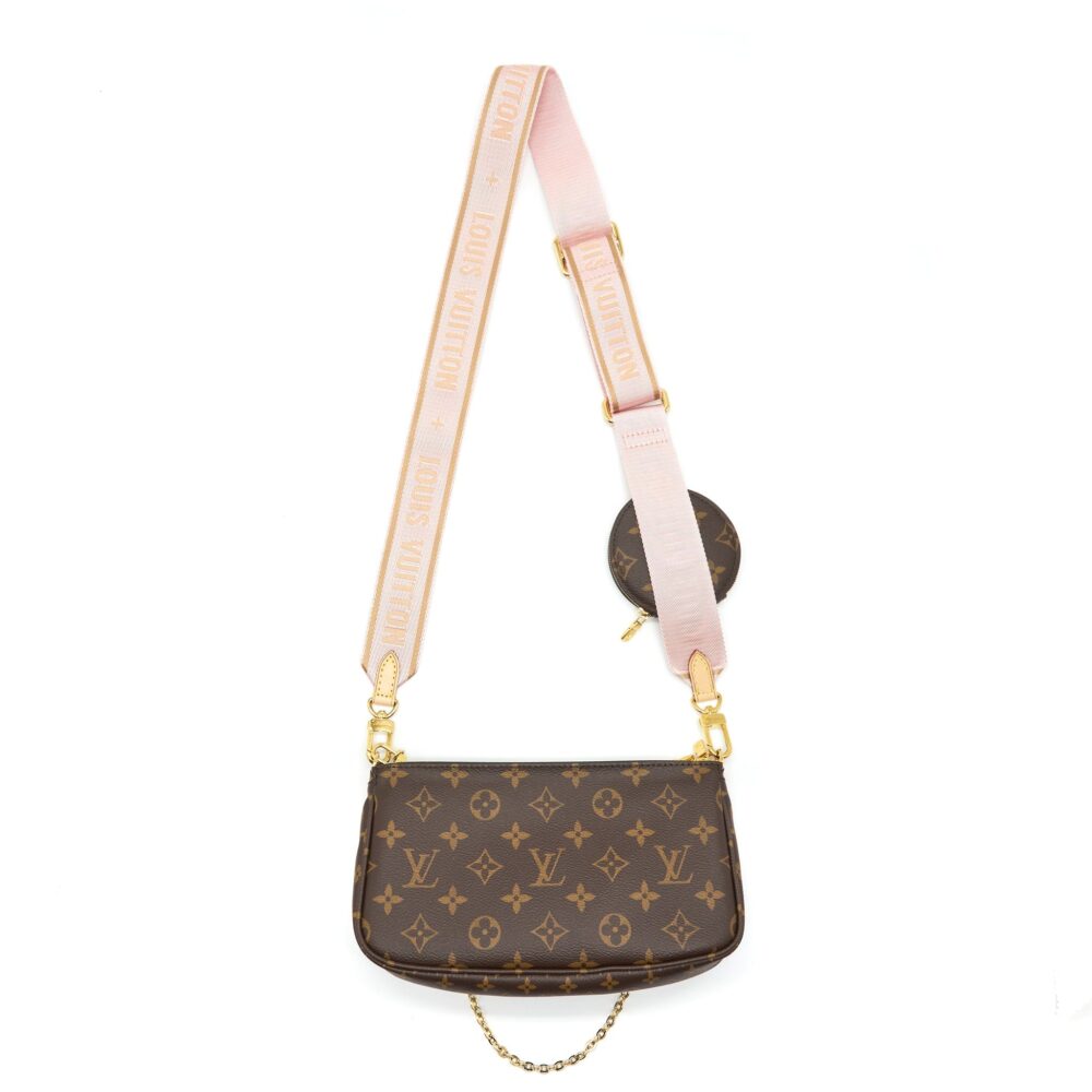 AAA Replica Louis Vuitton LV MULTI POCHETTE ACCESSORIES MONOGRAM CANVAS ROSE CLAIR GHW
