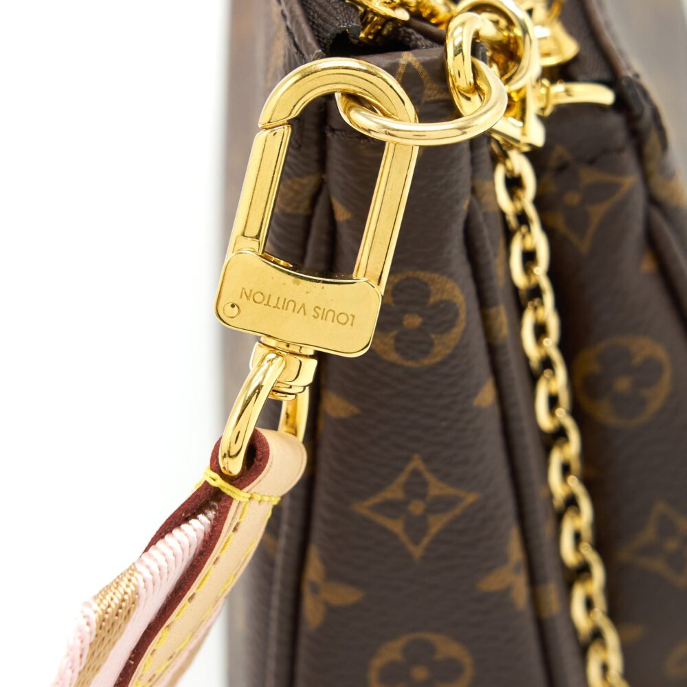 AAA Replica Louis Vuitton LV MULTI POCHETTE ACCESSORIES MONOGRAM CANVAS ROSE CLAIR GHW