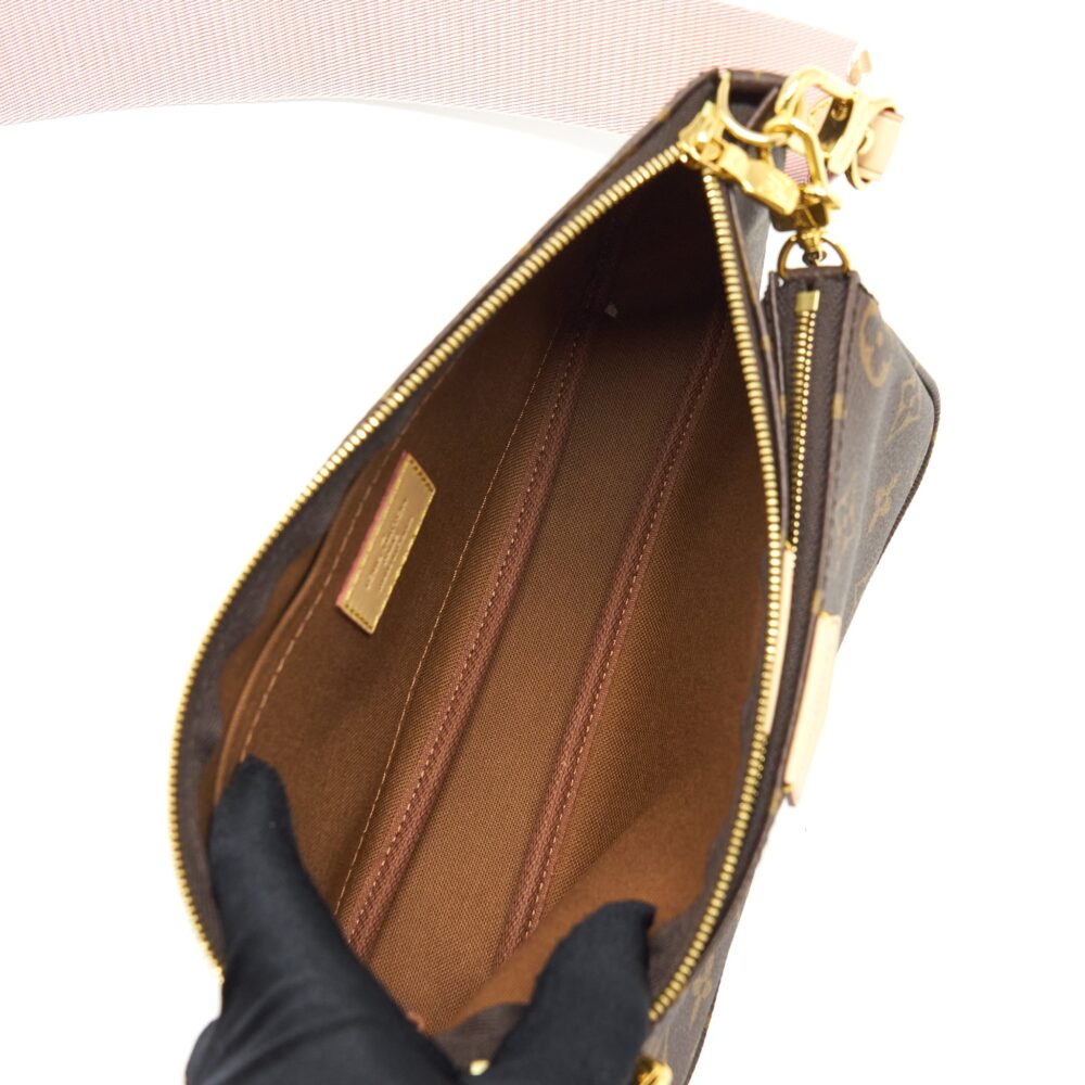 AAA Replica Louis Vuitton LV MULTI POCHETTE ACCESSORIES MONOGRAM CANVAS ROSE CLAIR GHW