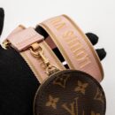 AAA Replica Louis Vuitton LV MULTI POCHETTE ACCESSORIES MONOGRAM CANVAS PINK STRAP GHW