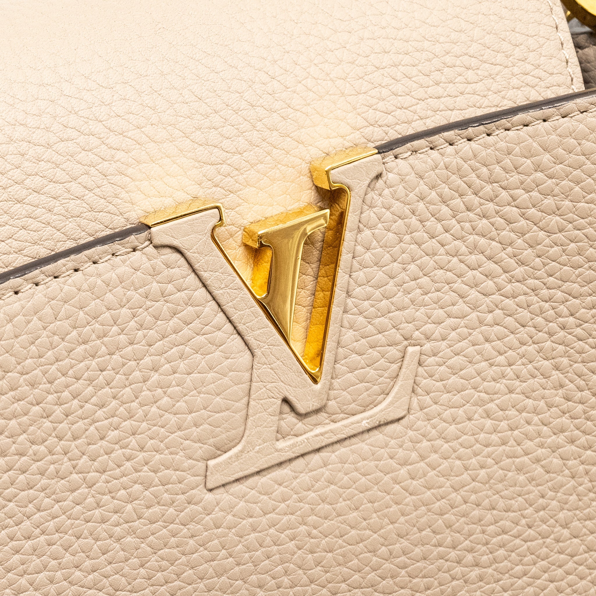 AAA Replica Louis Vuitton LV CAPUCINES PM CALFSKIN GREY GHW