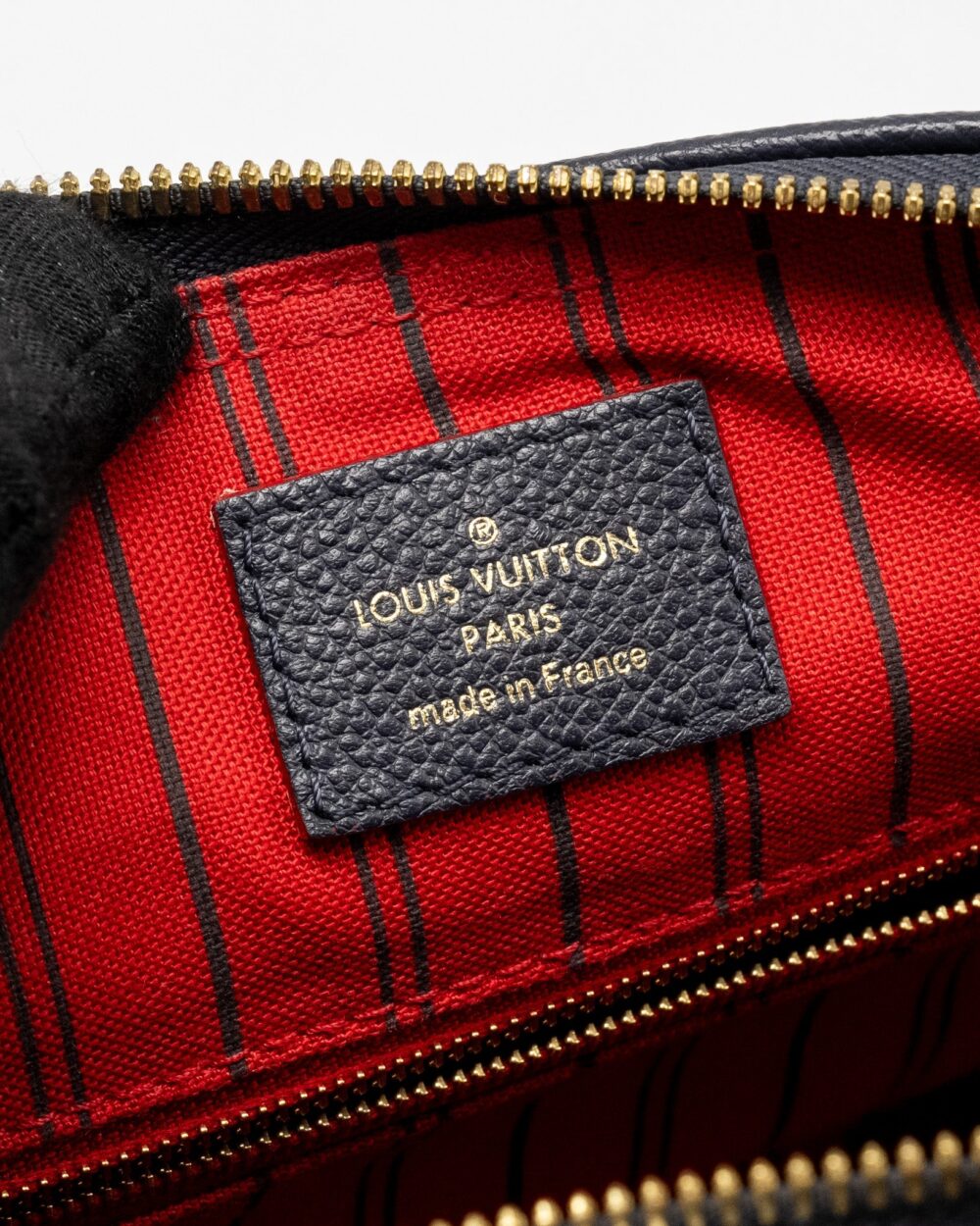 AAA Replica Louis Vuitton LV SPEEDY 25 BANDOULIERE MONOGRAM EMPREINTE NAVY/RED GHW