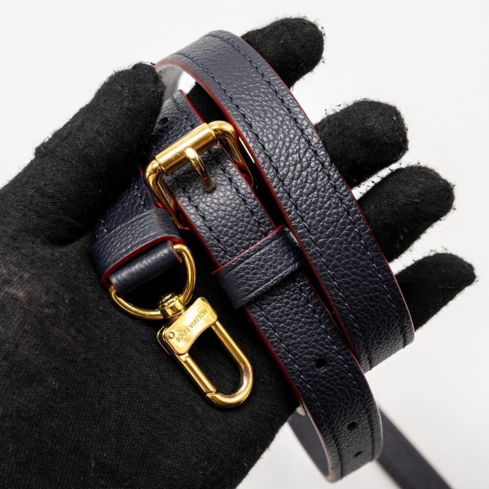 AAA Replica Louis Vuitton LV SPEEDY 25 BANDOULIERE MONOGRAM EMPREINTE NAVY/RED GHW