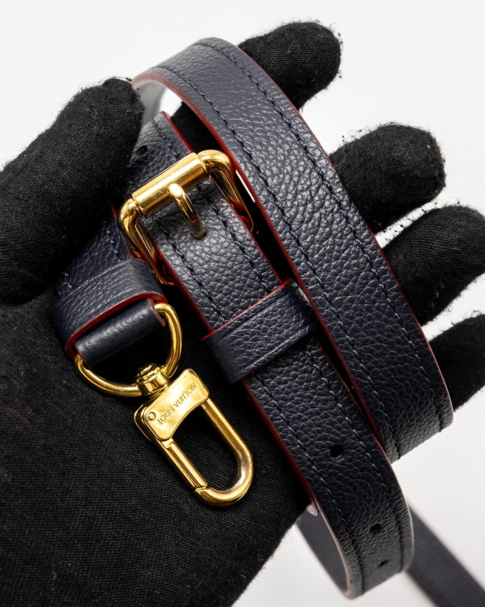 AAA Replica Louis Vuitton LV SPEEDY 25 BANDOULIERE MONOGRAM EMPREINTE NAVY/RED GHW