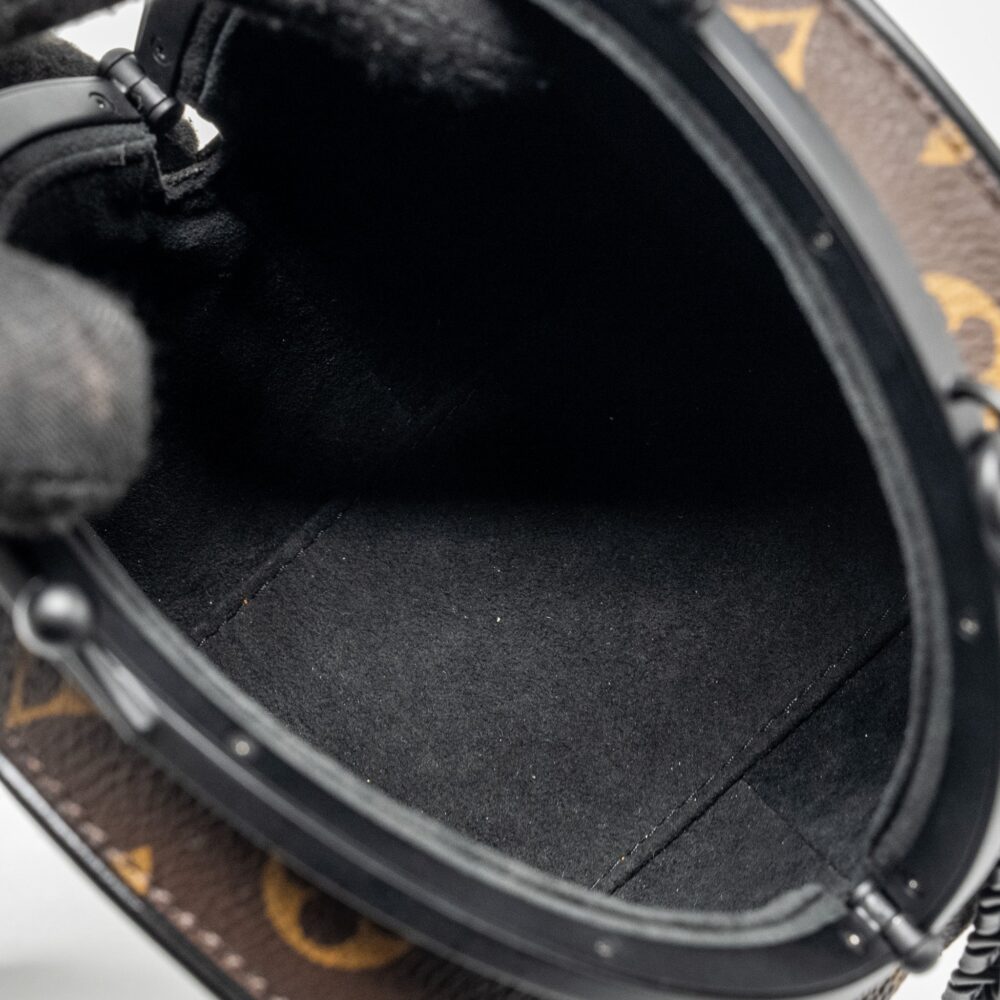 AAA Replica Louis Vuitton LV BOURSICOT CHAIN BAG REVERSE MONOGRAM CANVAS/LEATHER BLACK HARDWARE
