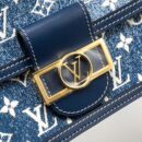 AAA Replica Louis Vuitton LV MINI DAUPHINE DENIM BLUE GHW