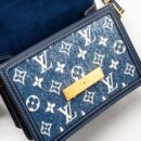 AAA Replica Louis Vuitton LV MINI DAUPHINE DENIM BLUE GHW