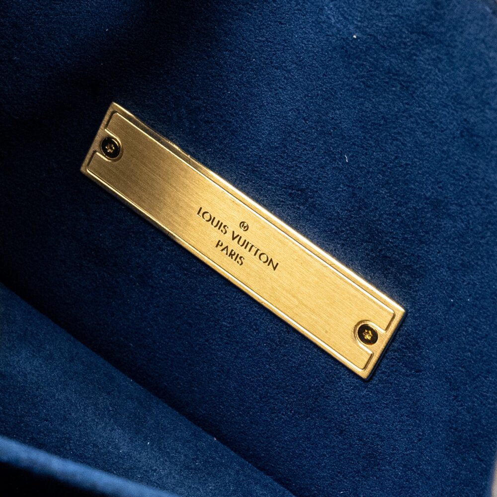 AAA Replica Louis Vuitton LV MINI DAUPHINE DENIM BLUE GHW