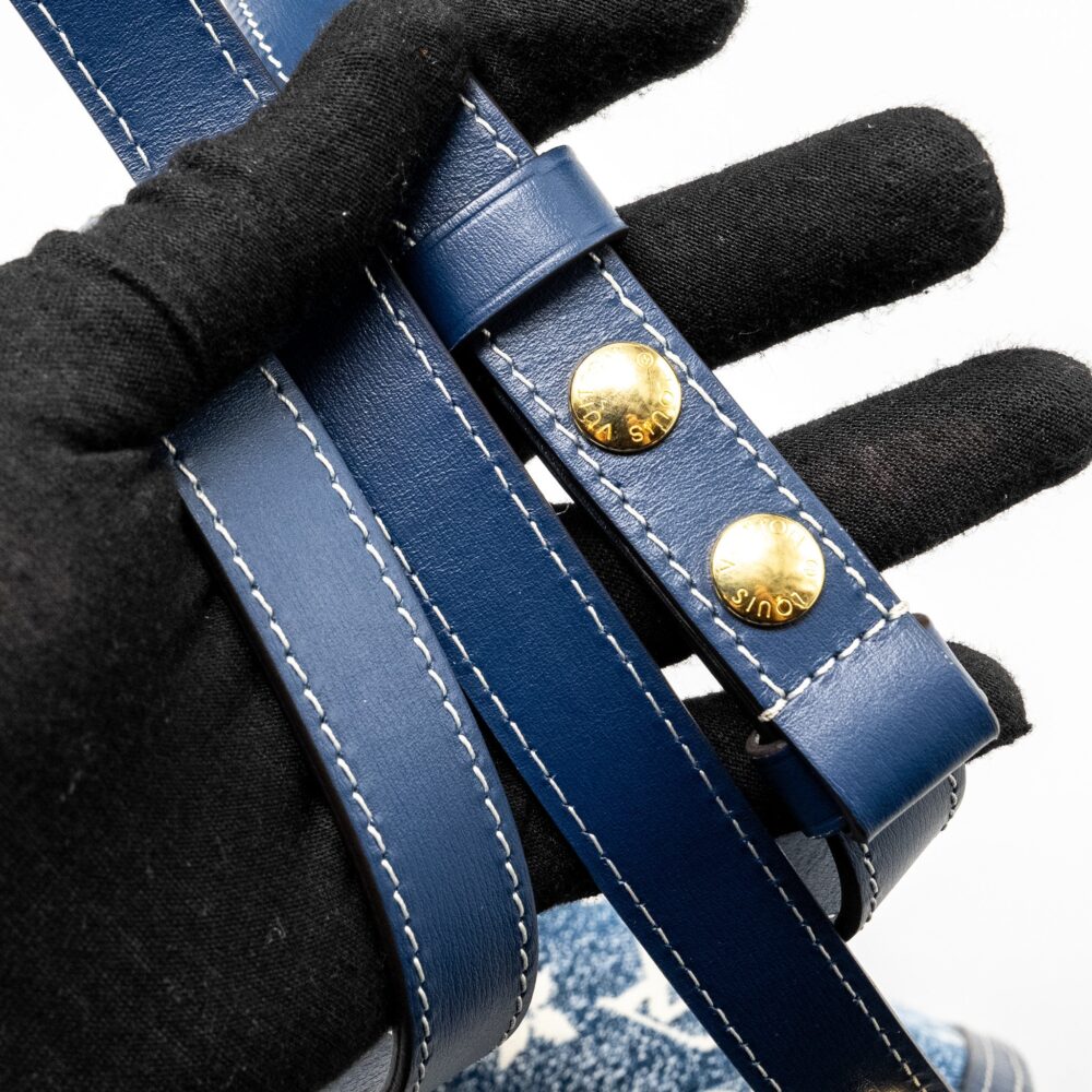 AAA Replica Louis Vuitton LV MINI DAUPHINE DENIM BLUE GHW